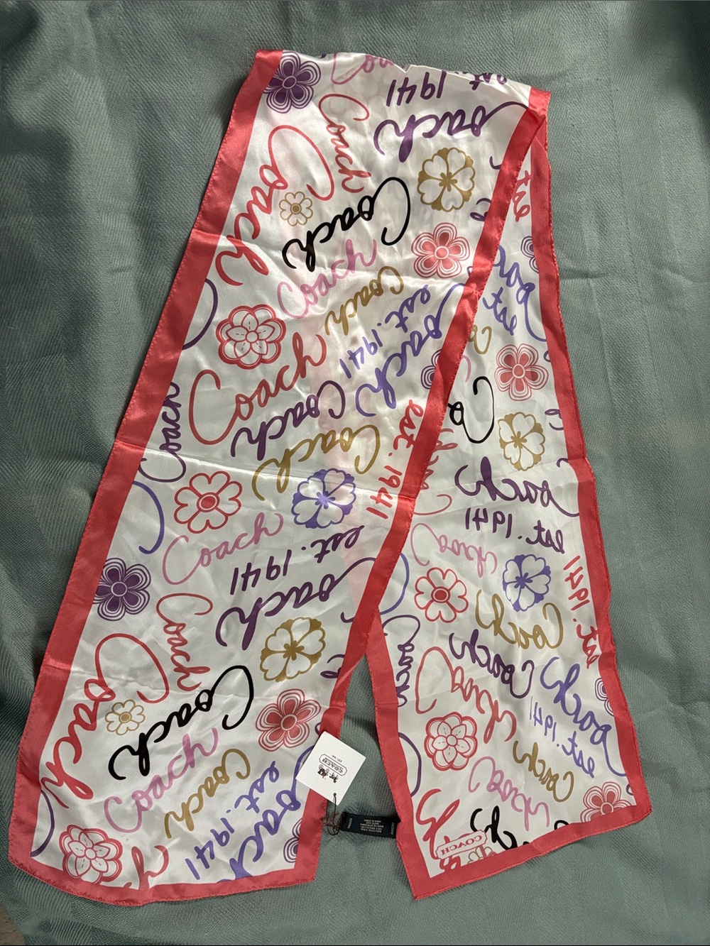 Coach Floral & Logo Scarf